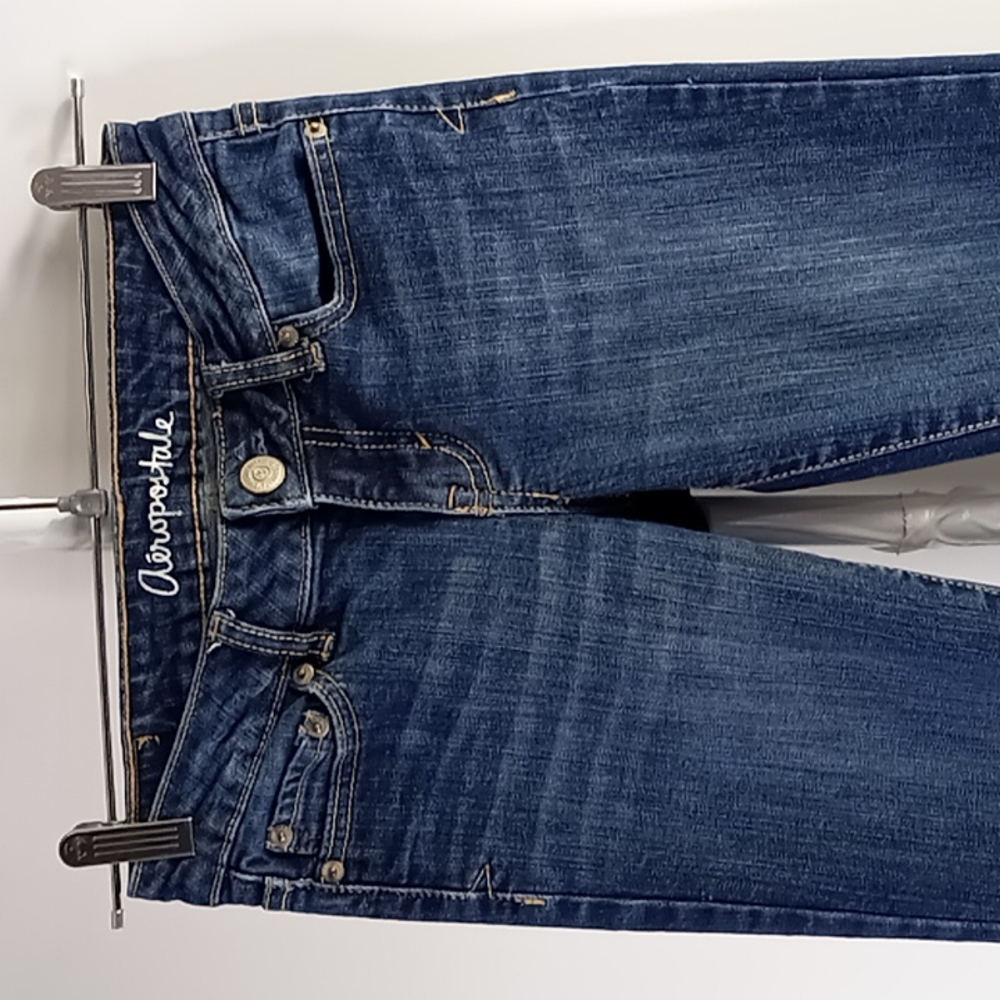 Aeropostale Bayla Skinny Blue Jeans Size 00 Short - Picture 6 of 16